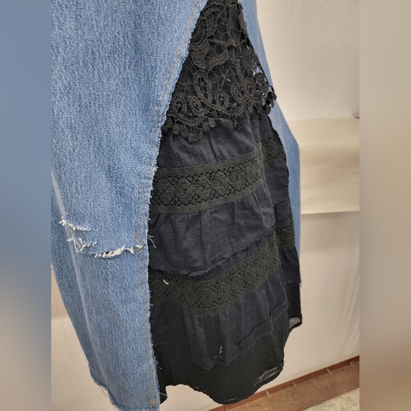 Bohemian Hippie Vibe Levi's 501 Jean Skirt Upcycled - Picture 10 of 15